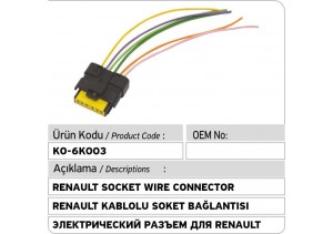 Renault Kablolu Soket Bağlantı Plastiği
